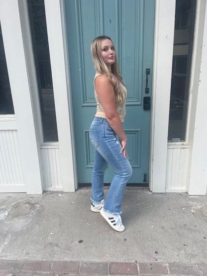 High Rise Straight Denim Jeans