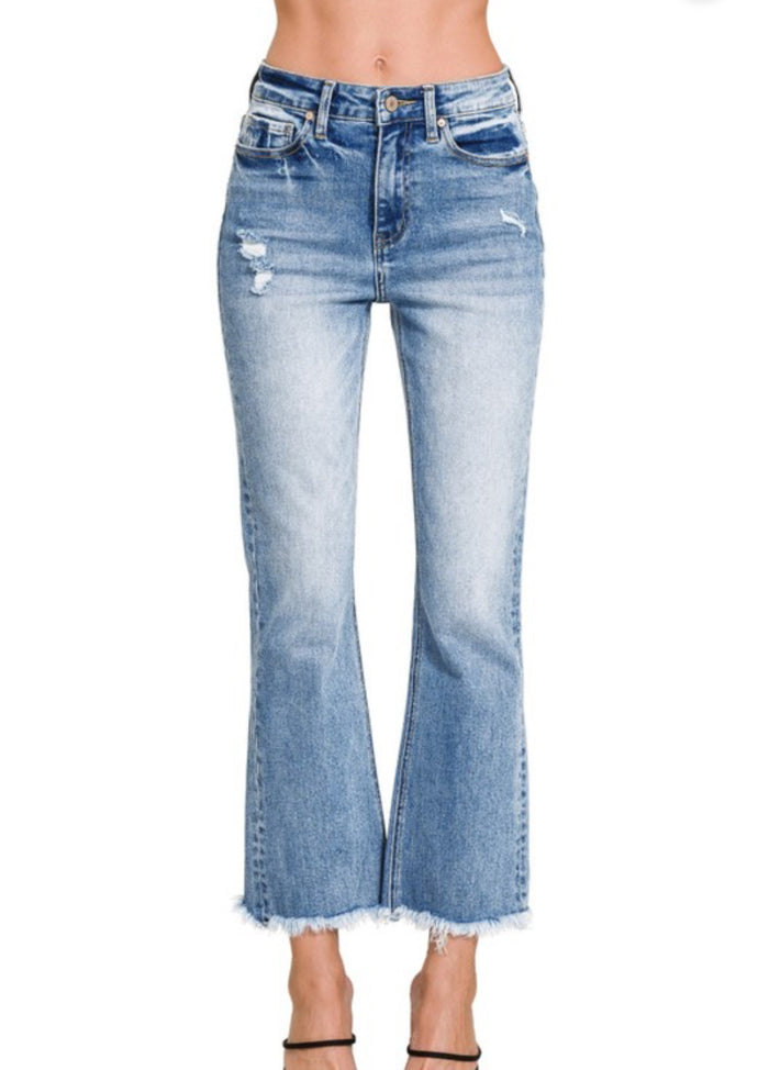 High Rise Straight Denim Jeans