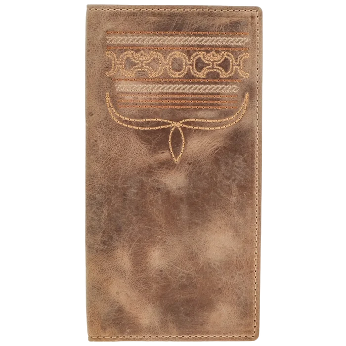 Hooey Dalton Smooth Brown Boot Stitching Rodeo Wallet