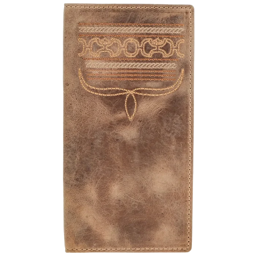 Hooey Dalton Smooth Brown Boot Stitching Rodeo Wallet