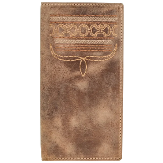 Hooey Dalton Smooth Brown Boot Stitching Rodeo Wallet