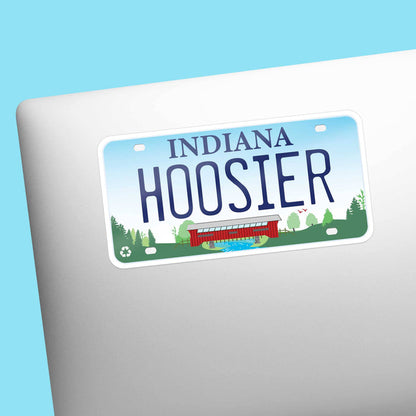 Hoosier Indiana License Plate Sticker