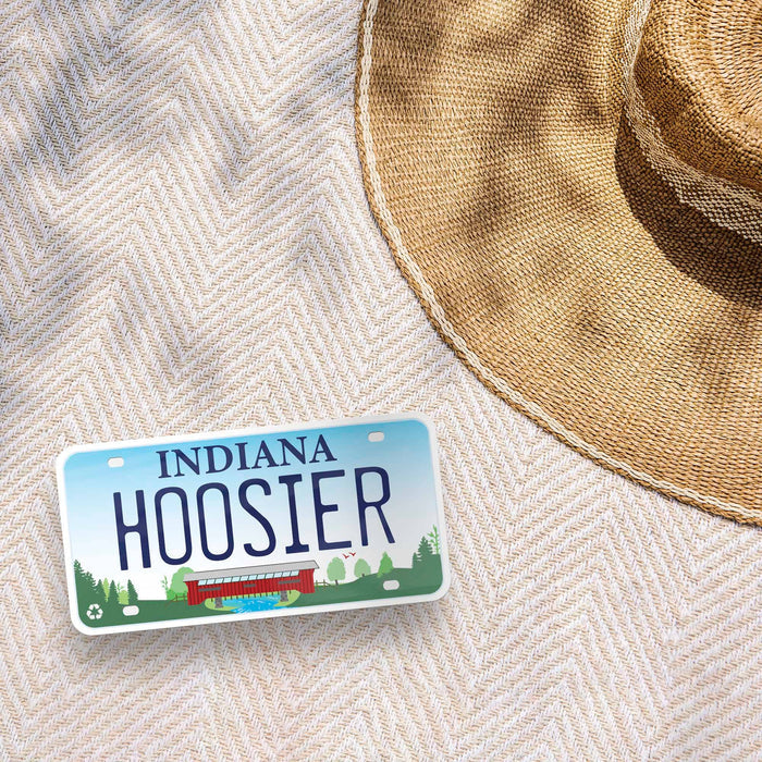 Hoosier Indiana License Plate Sticker