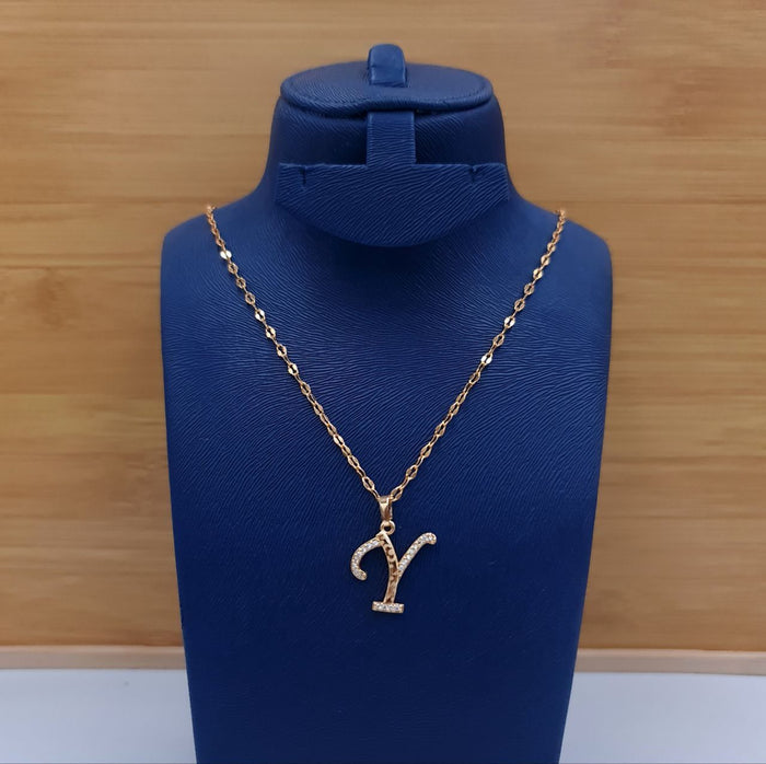 Initial Pendant Necklace -Y