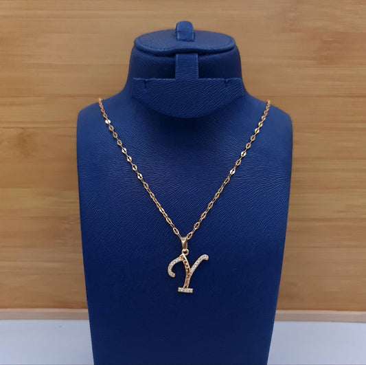 Initial Pendant Necklace -Y