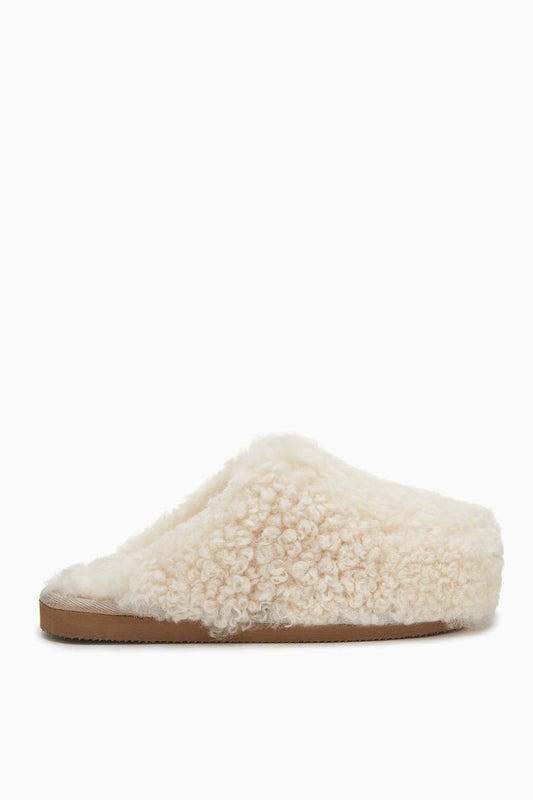 Cream Sheepskin Jenny Slipper - Side Profile | Ulla Johnson