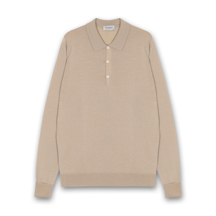John Smedley - Cotswold Knit Polo in Kafka Beige - Nigel Clare