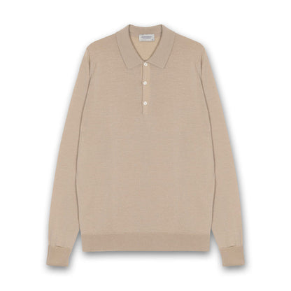 John Smedley - Cotswold Knit Polo in Kafka Beige - Nigel Clare
