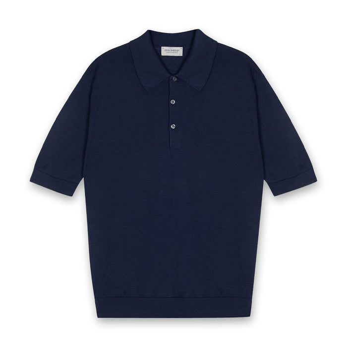 John Smedley - Isis Polo Shirt in French Navy - Nigel Clare