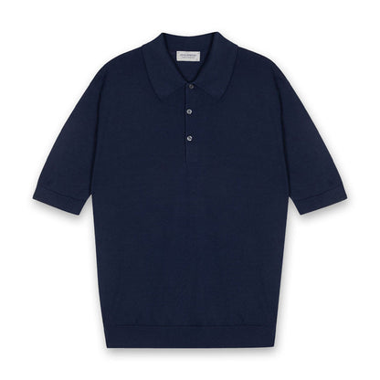 John Smedley - Isis Polo Shirt in French Navy - Nigel Clare