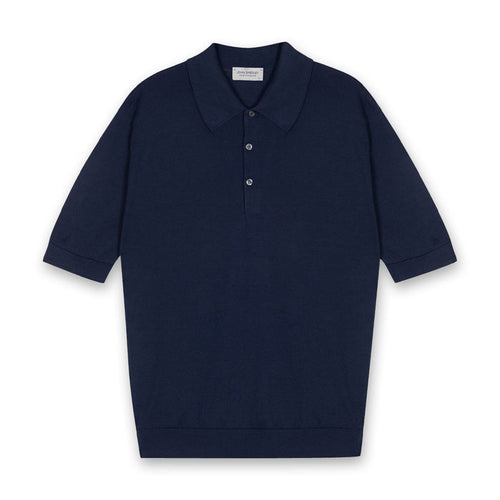 John Smedley - Isis Polo Shirt in French Navy - Nigel Clare