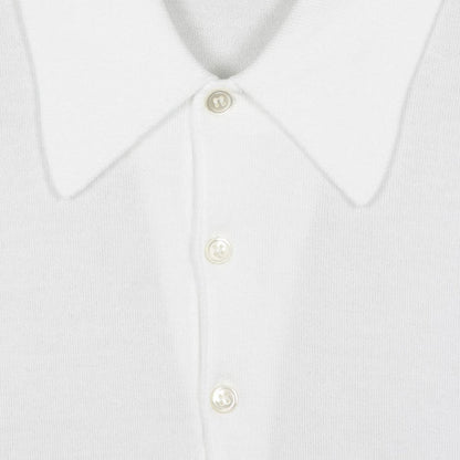 John Smedley - Isis Polo Shirt in White - Nigel Clare