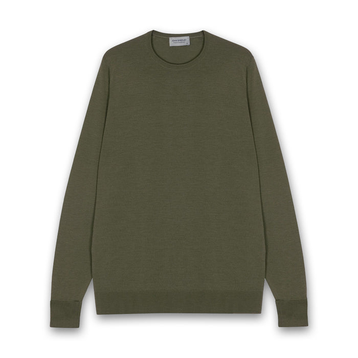 John Smedley - Marcus Crewneck in Mansfield Green - Nigel Clare