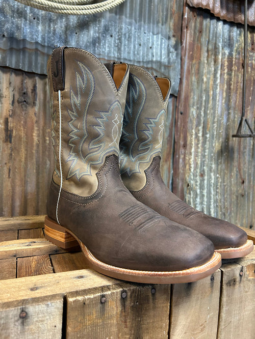 Justin Rustle Grizzly Cowhide Western Boot