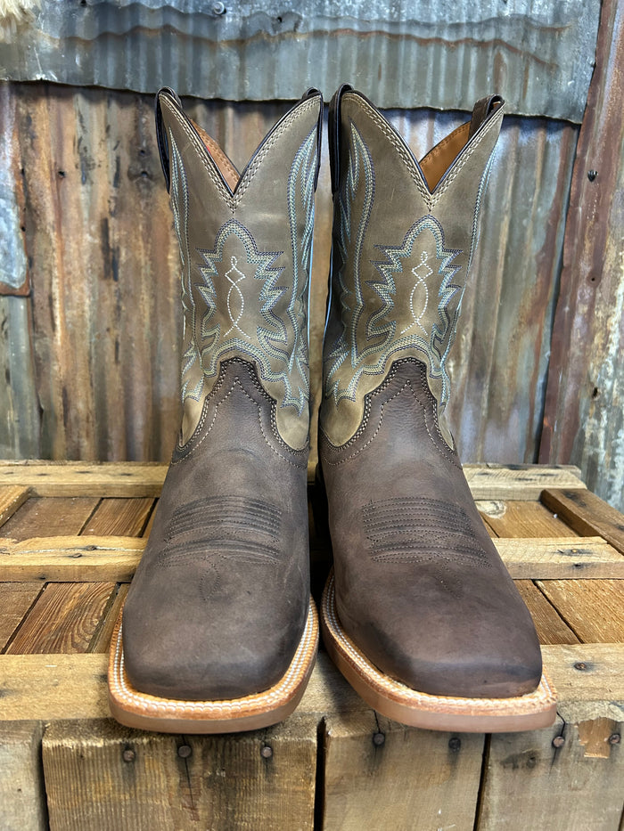 Justin Rustle Grizzly Cowhide Western Boot