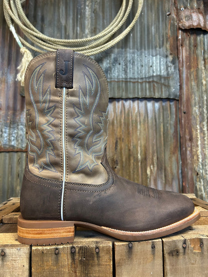 Justin Rustle Grizzly Cowhide Western Boot