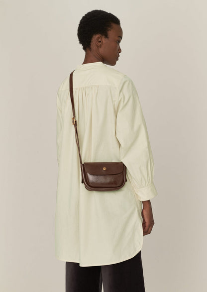 Kate Sheridan Mini Pop Leather Bag | Brown Gloss