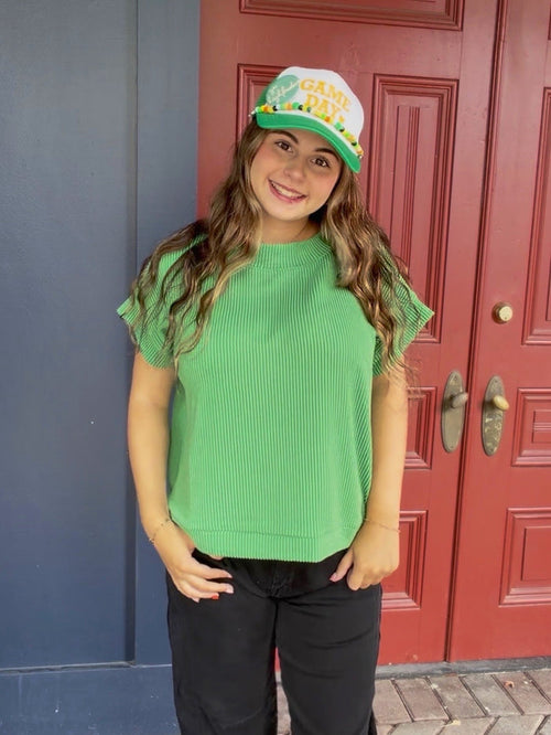 Kelly green raised rib tee