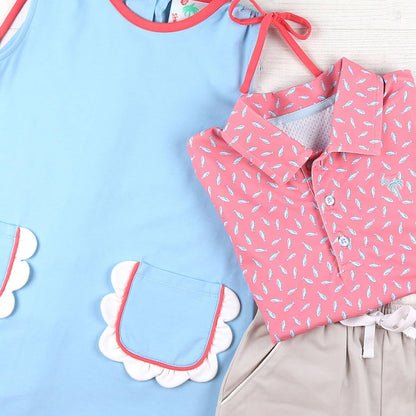 Khaki Twill Shrimp Shorts - shark polo