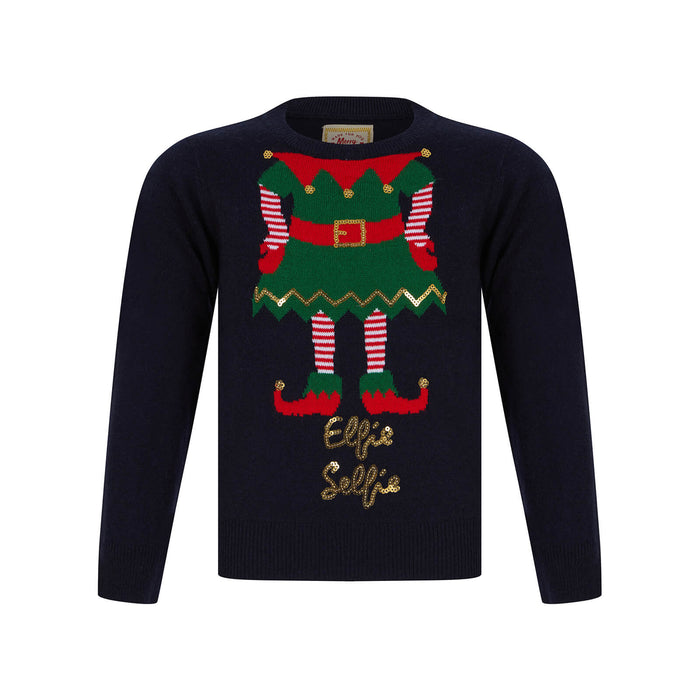 Kids Elfie Selfie Christmas Jumper Ink / 4-5 years