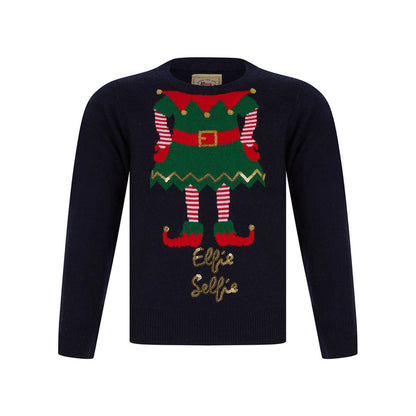 Kids Elfie Selfie Christmas Jumper Ink / 4-5 years