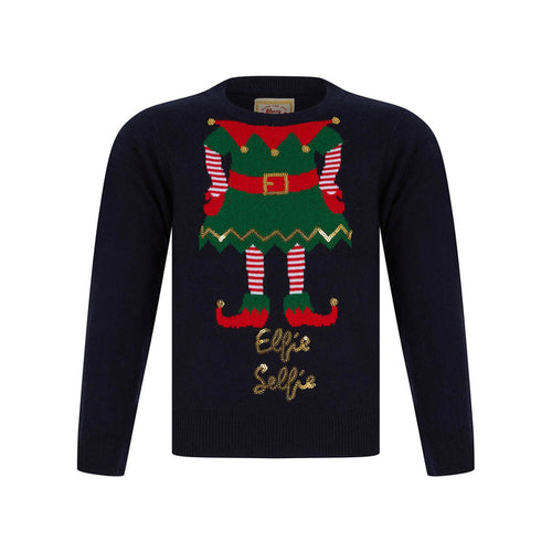 Kids Elfie Selfie Christmas Jumper Ink / 4-5 years