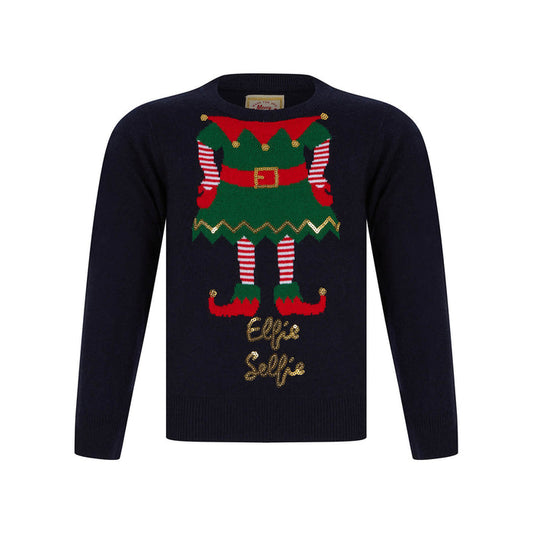 Kids Elfie Selfie Christmas Jumper Ink / 4-5 years