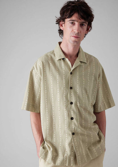 Kite Stripe Cotton Shirt | Olive