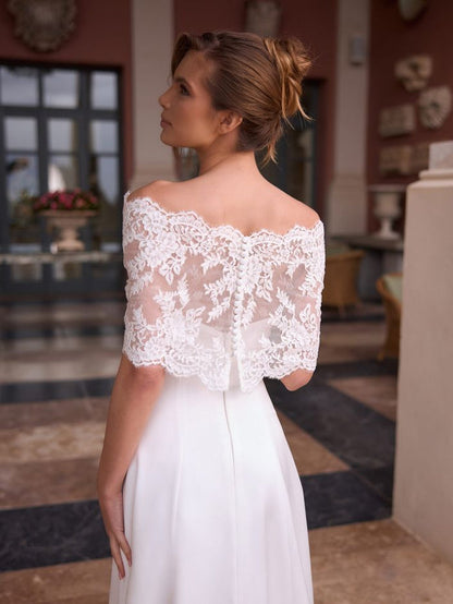 Lace Bridal Cape Shawl - Accessory - Bianco Evento
