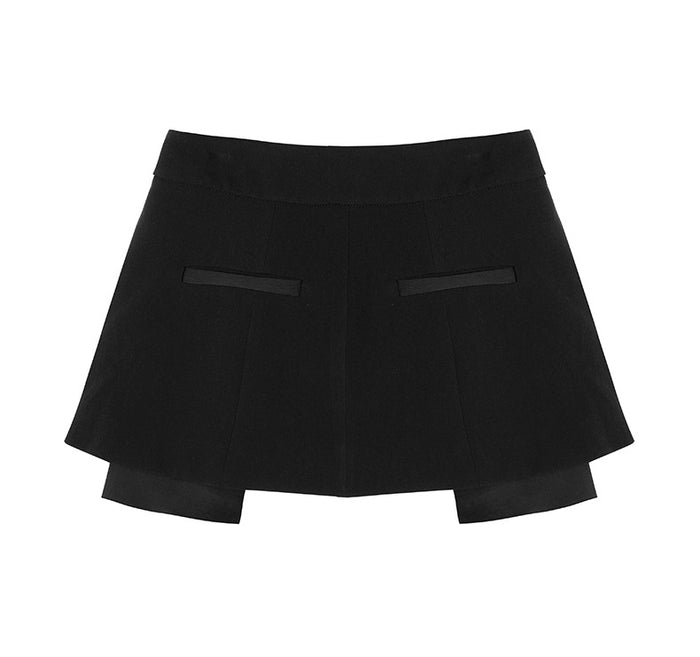 Layered Wide-Leg Pants with Belt – BASEM
