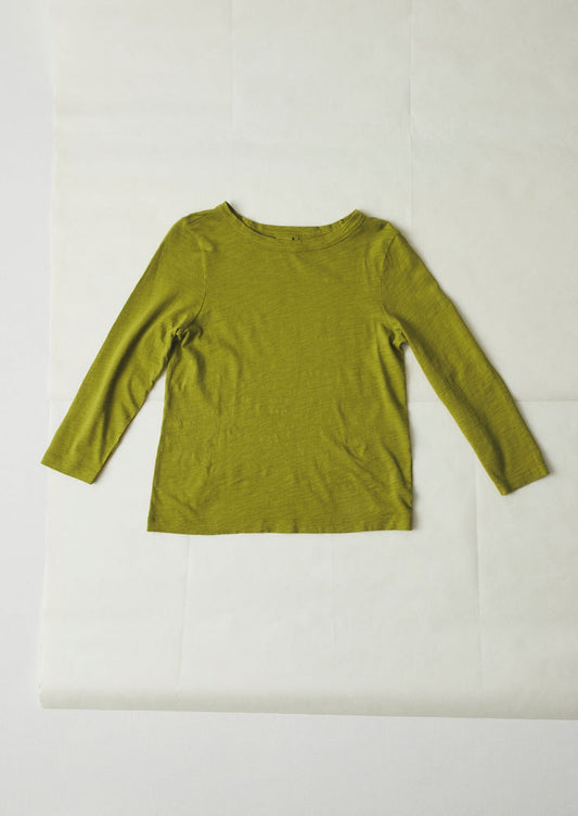 Lia Garment Dyed Boat Neck Tee | Pea Shoot
