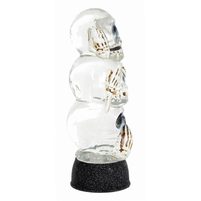 Light Up Glitter Water Halloween Decoration - Skull Stack