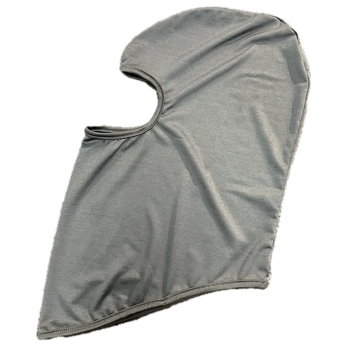 Gray motorcycle balaclava face mask for riding, providing full head and neck coverage.
