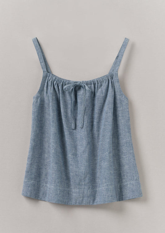 Lightweight Linen Cotton Cami | Dusty Blue