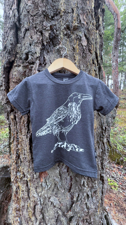 LITTLE RAVEN - Kids Eco Tee - Charcoal
