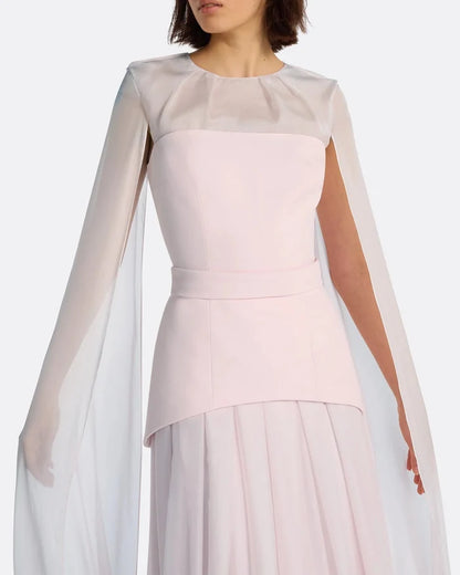 Long Sleeve Multi-Layer Dress - BLUSH-1