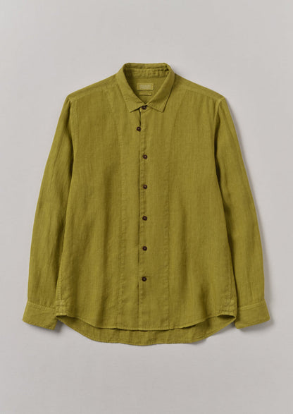 Loop Button Lightweight Linen Shirt | Olivine