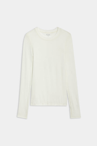 A SPLITS59 Louise Rib Long Sleeve - White shirt is perfect for gym workouts.