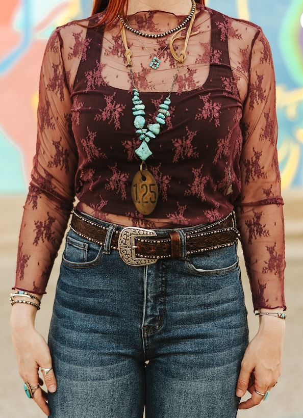 Lucky and Blessed Lace Mesh Top