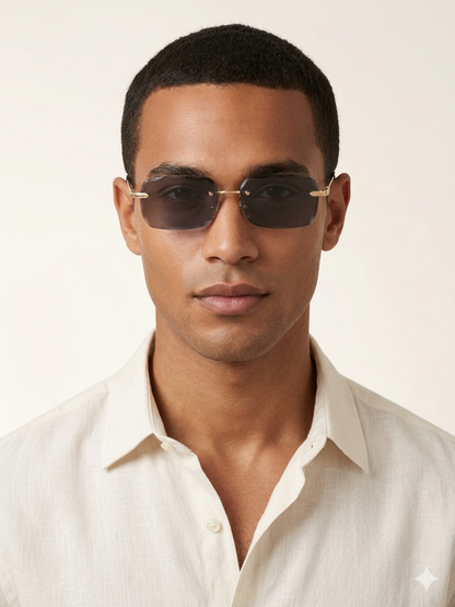 Lunettes Vibe Retro – Verres Gris & Or Ciselé