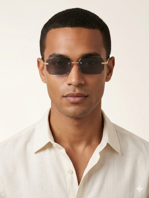 Lunettes Vibe Retro – Verres Gris & Or Ciselé