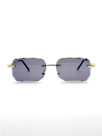 Lunettes Vibe Retro – Verres Gris & Or Ciselé