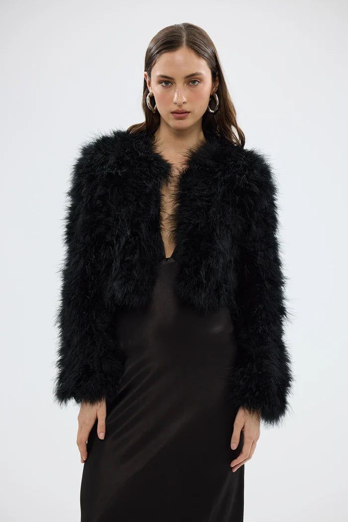 Manhattan Crop Jacket Black