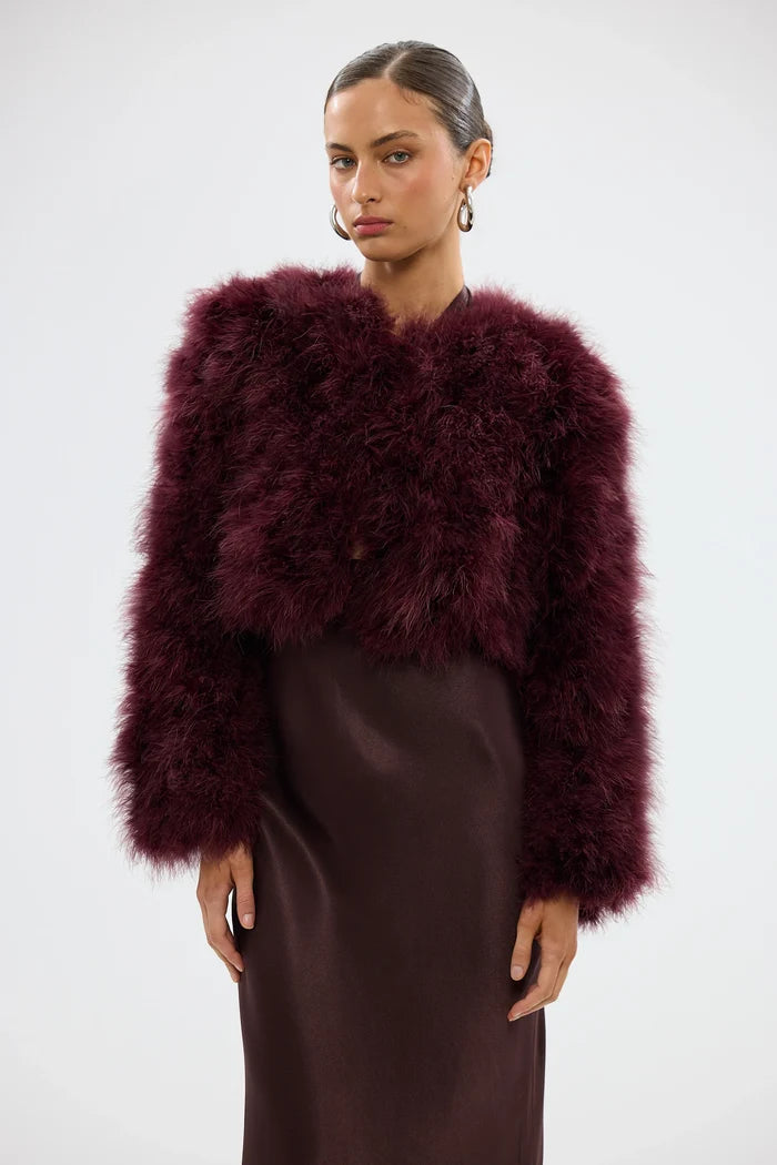 Manhattan Crop Jacket Wine