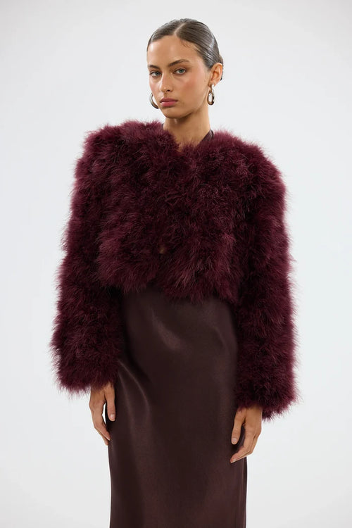 Manhattan Crop Jacket Wine