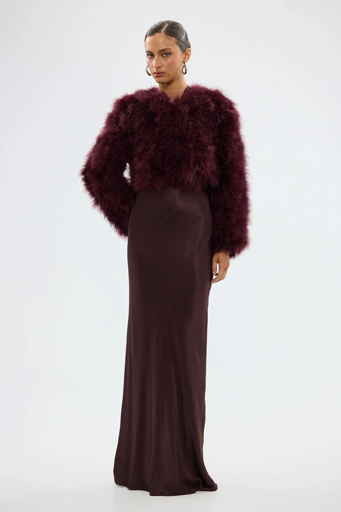 Manhattan Crop Jacket Wine