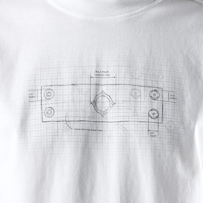 Mastrum - Badge Blueprint Tee in Optic White - Nigel Clare