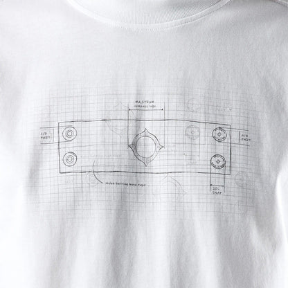 Mastrum - Badge Blueprint Tee in Optic White - Nigel Clare