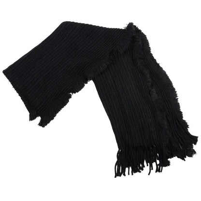 Melina Ribbed Knit Womens Scarf With Fringing Red/Black/Cream Black