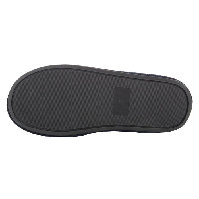 Mens Cord Slippers With Faux Fur Lining and Non-Slip Sole